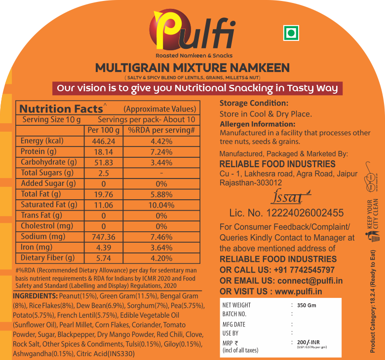 Multigrain Mix Namkeen (pack of 2 X 350 gm)